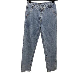 NWT PrettyLittleThing Classic Vintage Denim Asymmetric Waist Straight-Leg Jeans